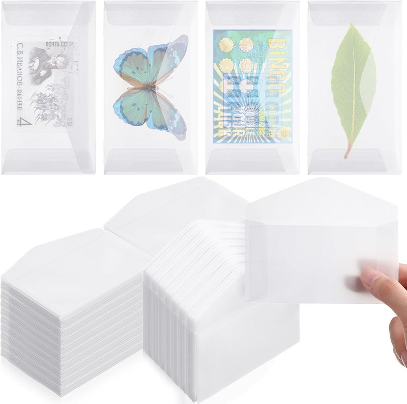 Eersida 400 Glassine Envelopes 4.25 x 2.5 Inch Lottery Ticket Holders Translucent Mini Envelopes Seed Stamp Coin Collecting for Scratch Stamp Scratch Ticket Wedding Guest Favor Craft - Image 1